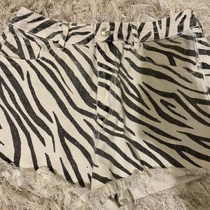 pacsun animal print jean shorts
